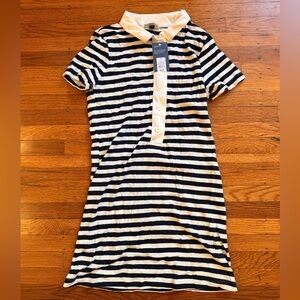 Universal Thread Black and White Striped Polo Midi Dress